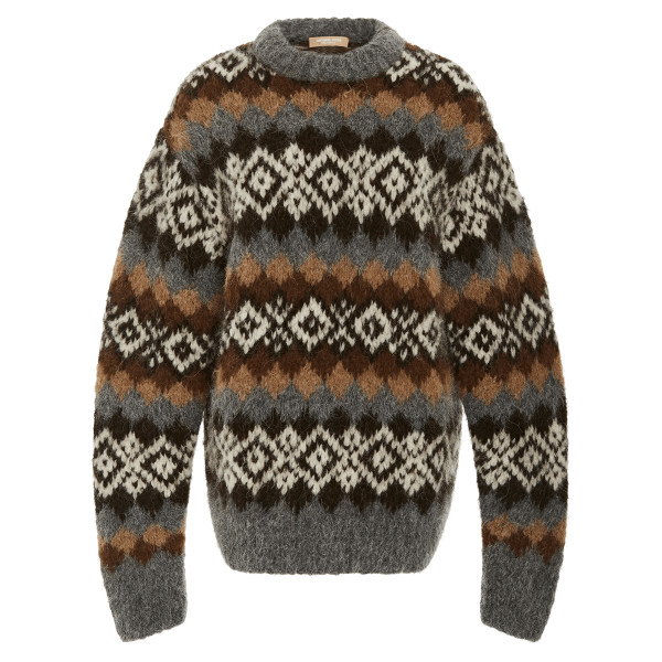 Michael kors collection hand knit fair isle alpaca blend pullover