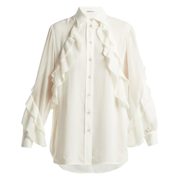 Givenchy pleat detailed silk blend blouse