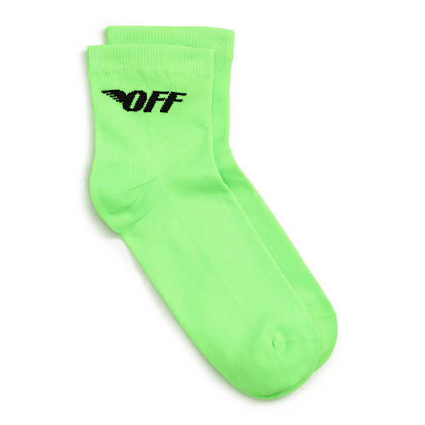 Green off top white socks