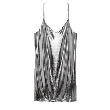 h&m shimmering metallic dress