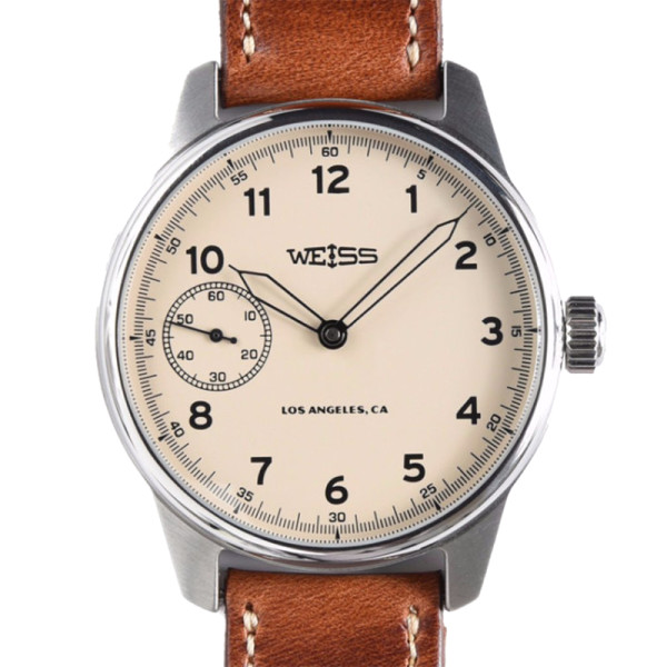 Weiss watch co.standard issue field watch in latte