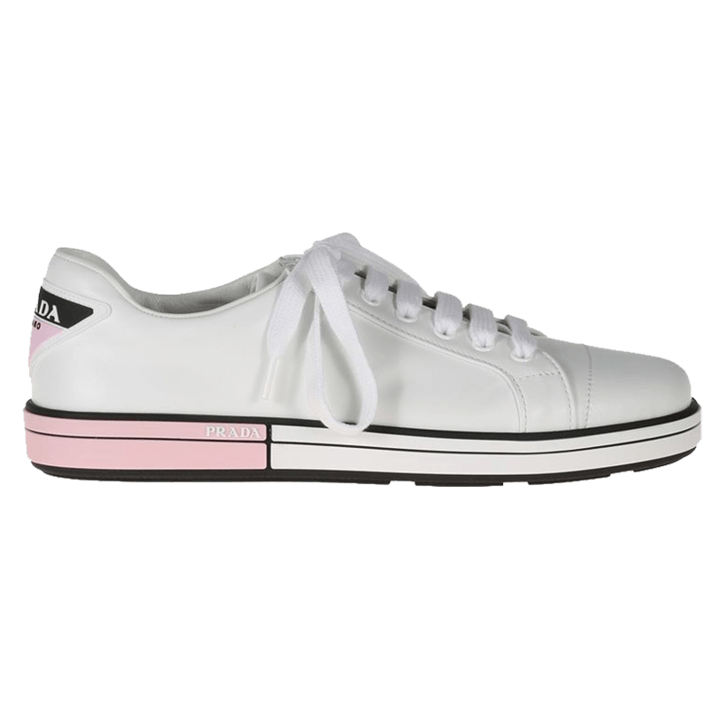 Prada - Leather Low-Top Sneakers with 