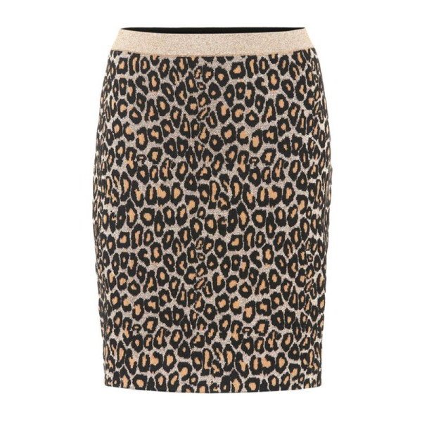 Miu miu wool blend leopard print knit mini skirt