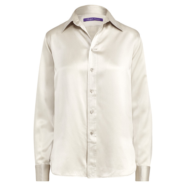 Ralph lauren collection bacall button front long sleeve silk blouse