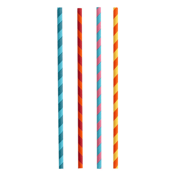 Kikkerland multi stripe straws 