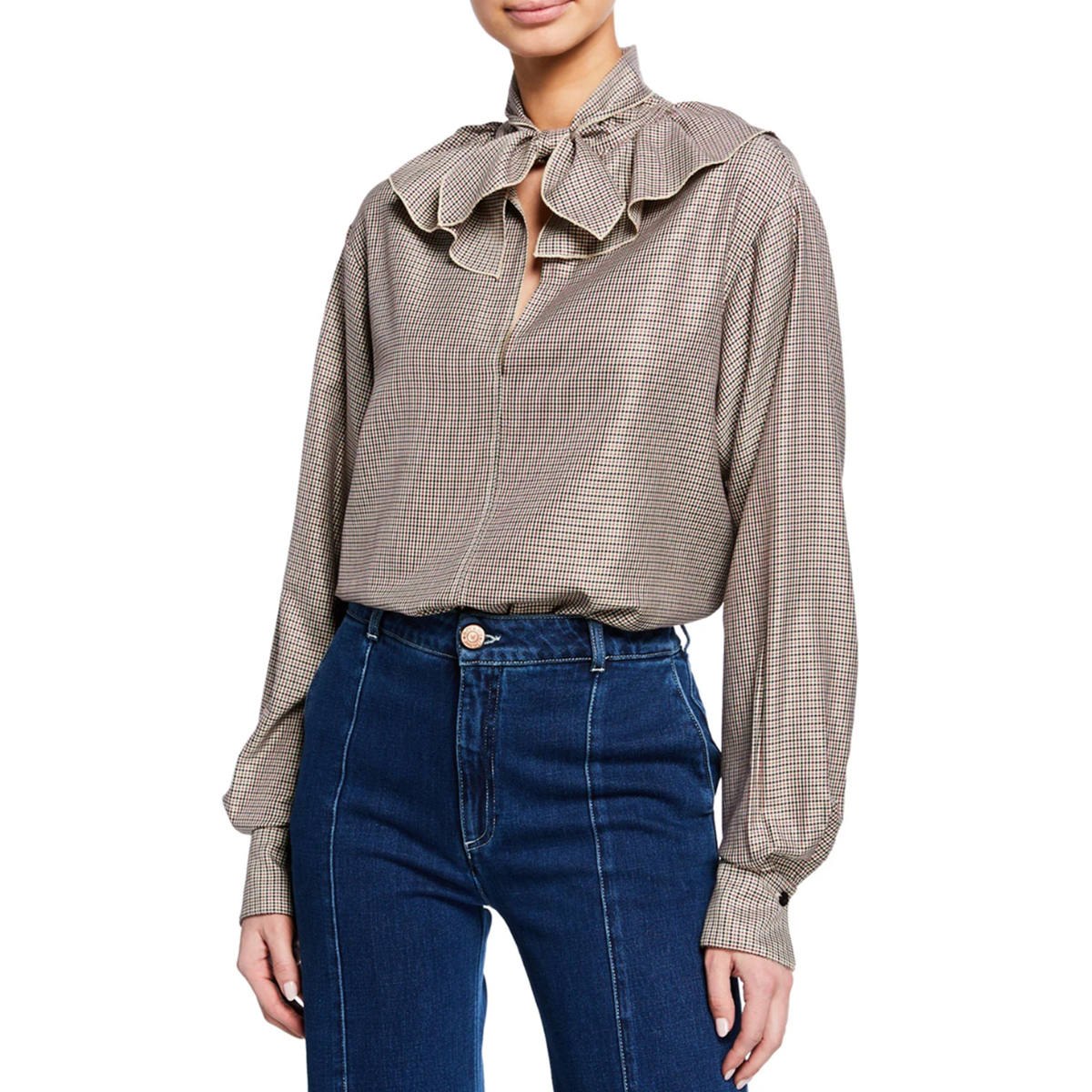 see by chloe tie neck blouse