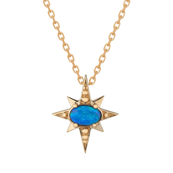 Celine daoust baby opal sun necklace   yellow gold