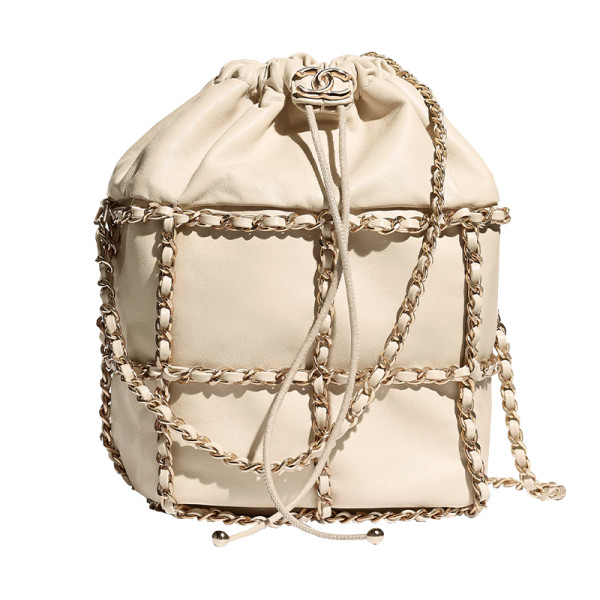 Chanel - Drawstring Bag in Beige