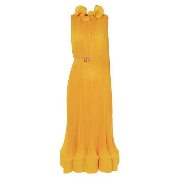 Tibi Pleated Sleeveless Dress with Removable Belt
