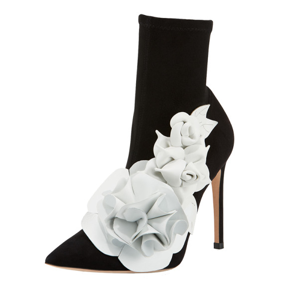 Sophia webster lilico suede ankle boot with 3d flower
