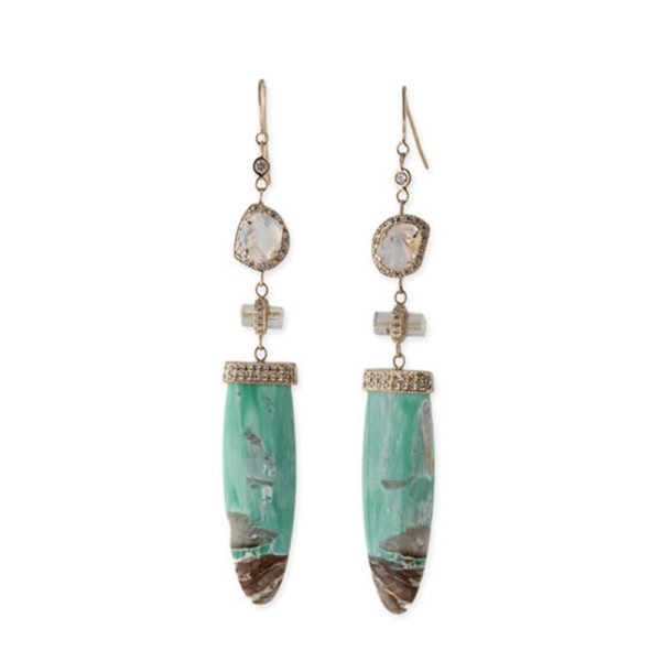 Jacquie aiche opal   rutilated quartz drop earrings with diamonds