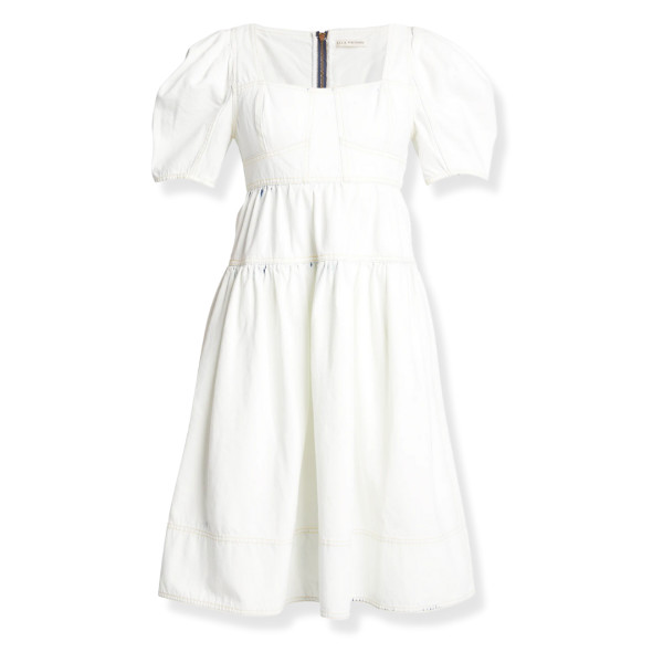 Ames puff sleeve a line dress 