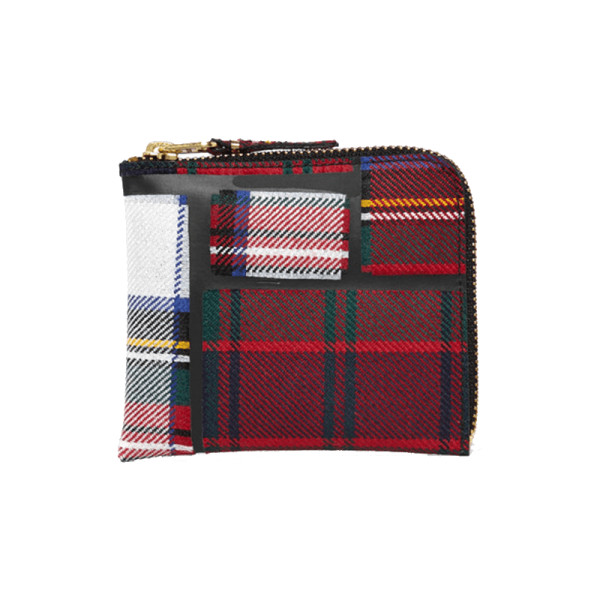 Comme des garc  ons   taped plaid wool wallet