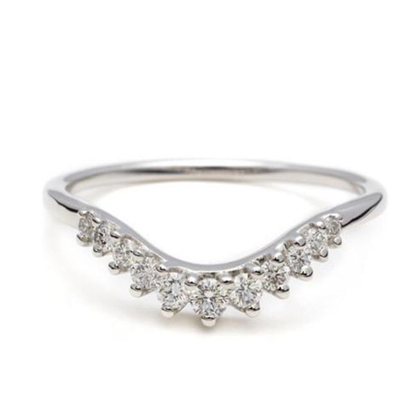 Anna sheffield white diamond tiara curve band ring in white gold