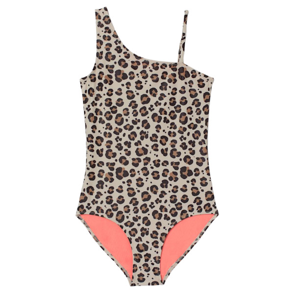 H M Kids One shoulder Leopard Print Swimsuit Story Rain