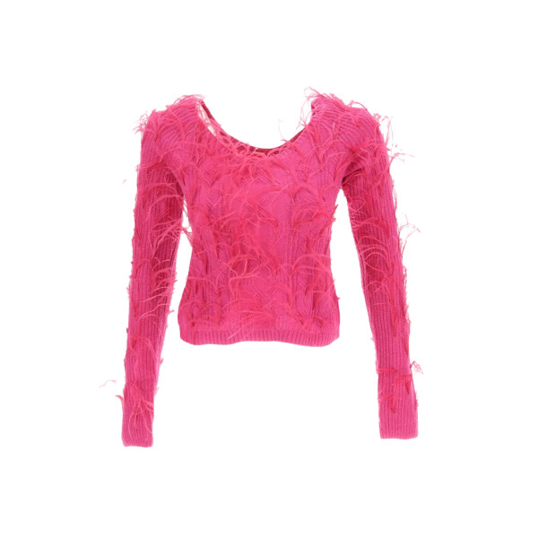 Cult gaia danton feathered merino wool cable sweater