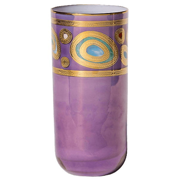 Vietri regalia highball glass  purple multi