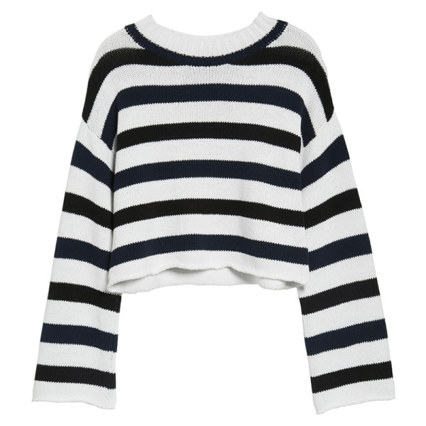 Kenneth Cole New York - Wide Stripe Crop Sweater