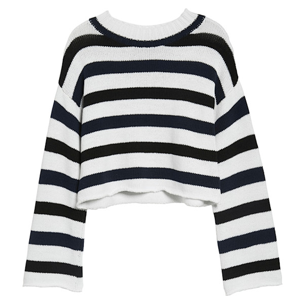 Cropped striped best sale sweater