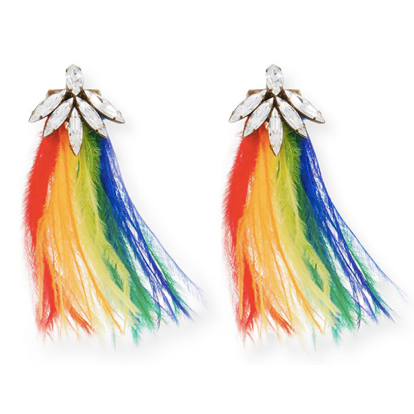 Adun avery feather drop earrings