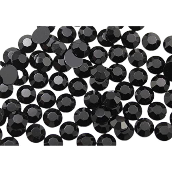 Black 3mm rhinestone face gems