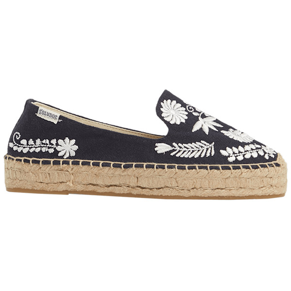 Soludos Ibiza Embroidered Platform Smoking Slipper Story Rain