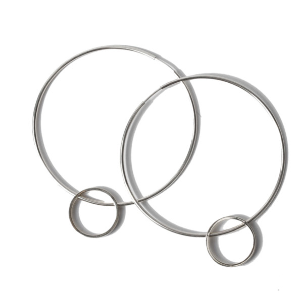 Dogeared karma medium hoop and sliding circle earring