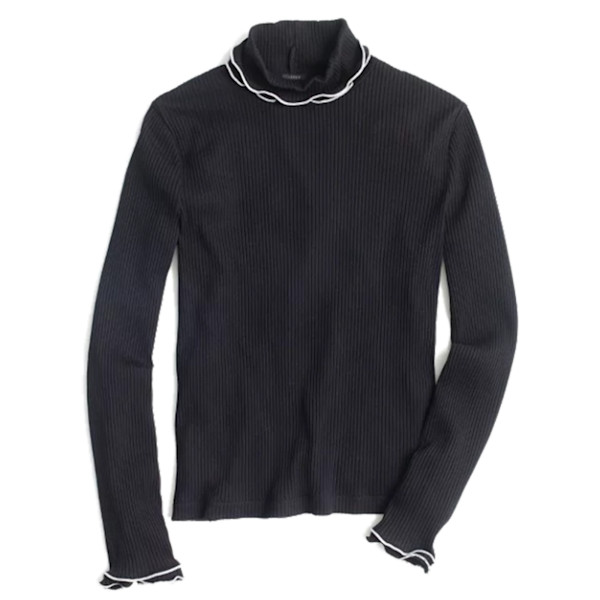 J. Crew Contrast Ribbed Turtleneck Story Rain