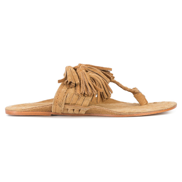 Figue scaramouche suede tassel thong sandal