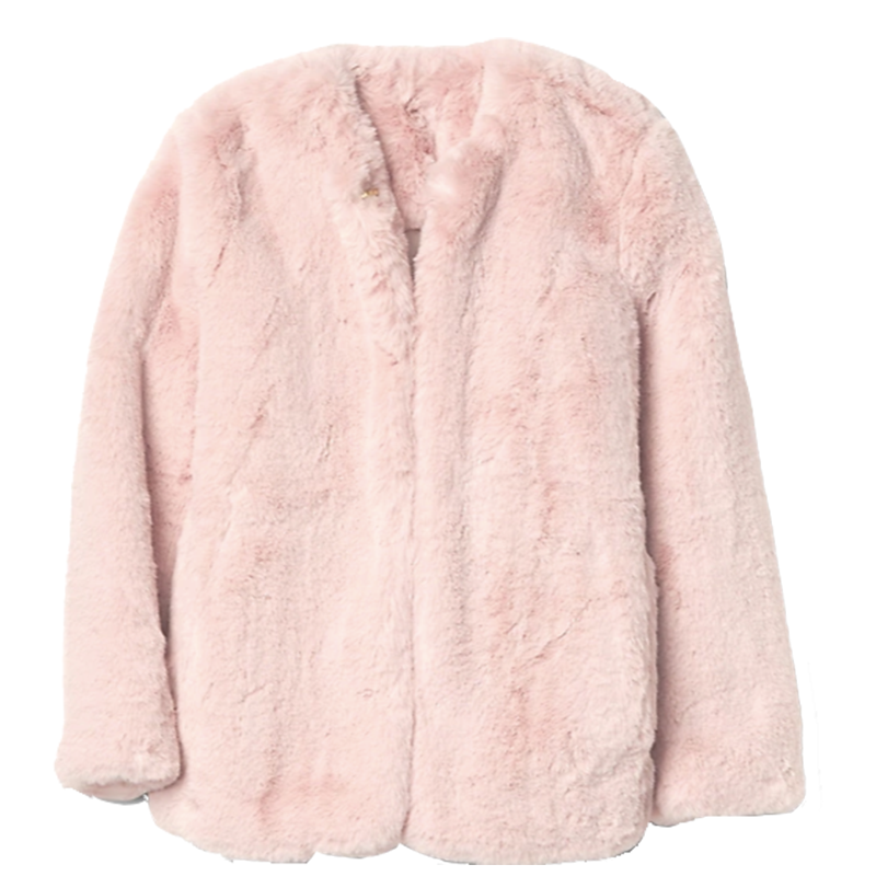 gap pink fur coat