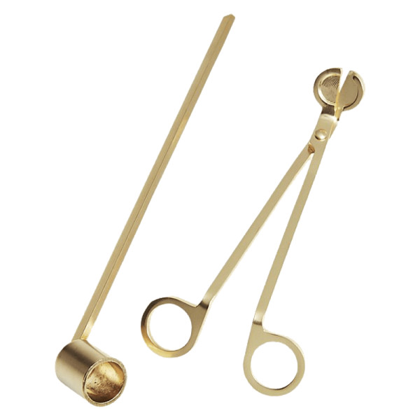 Cb2 2 piece wick trimmer and candle snuffer set 