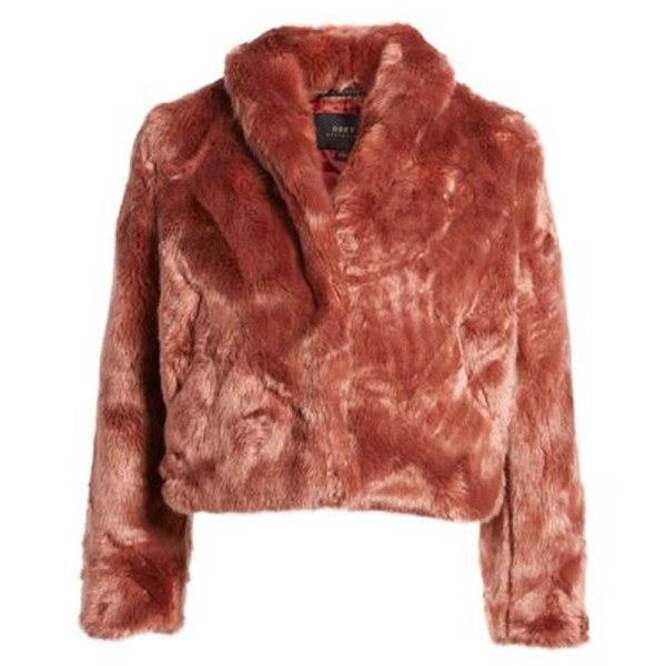 Obey lana faux fur coat