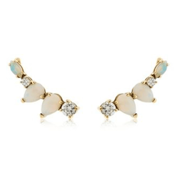 Sarah noor opal diamond cluster earrings 