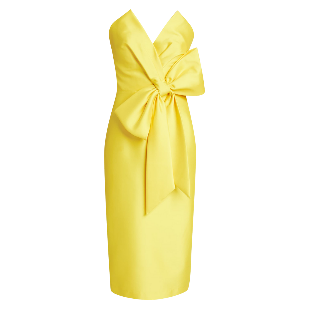 Yellow Cocktail Dress with Bow