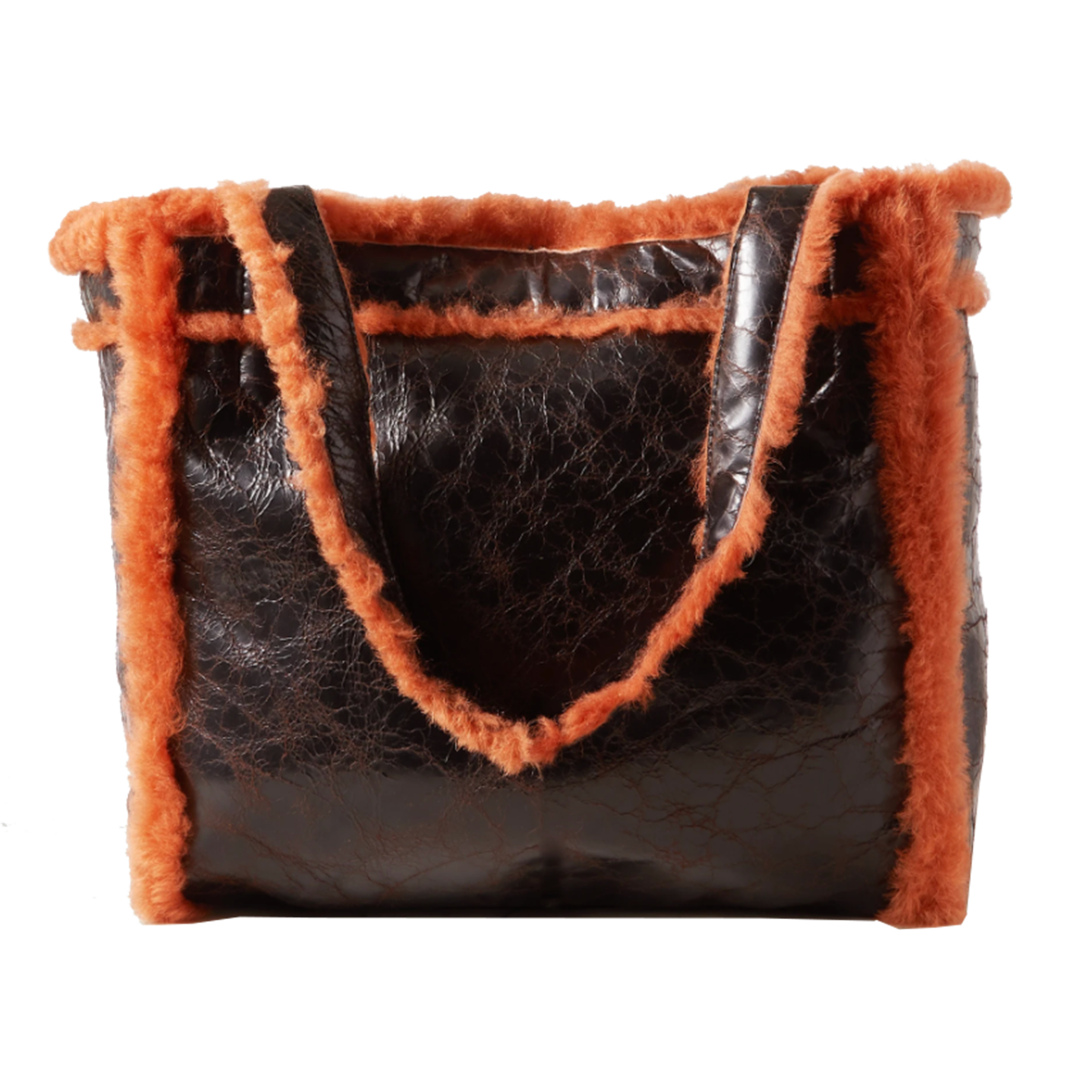 Dries Van Noten - Reversible Shearling and Crinkled-Leather Tote | Story +  Rain