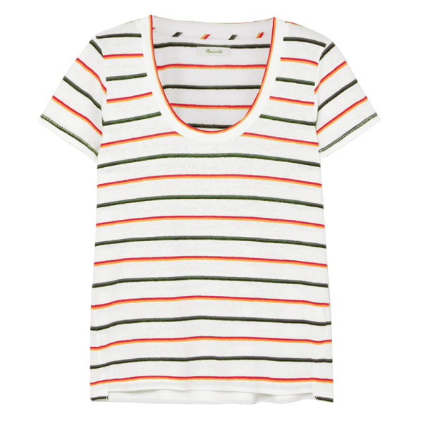 Madewell striped linen blend t shirt