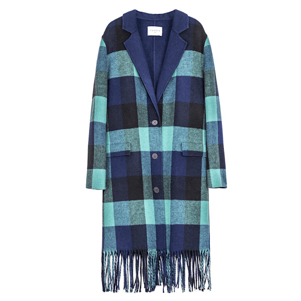 Wool top fringe coat
