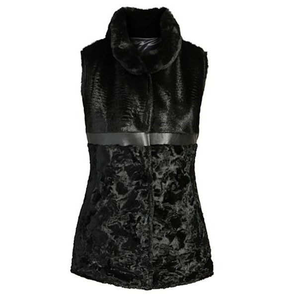 Via spiga reversible faux fur   faux leather vest