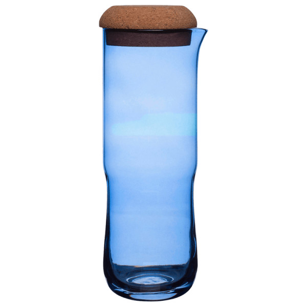 Sagaform seaglasbruk aqua glass carafe with cork stopper