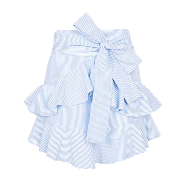 Topshop ruffle top mini skirt