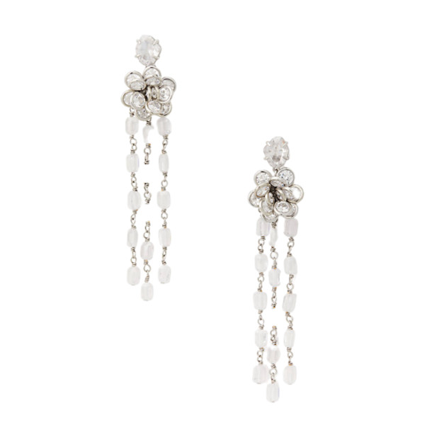 Jeweled rosette statement earrings
