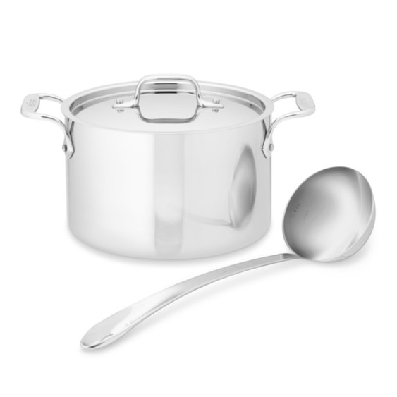 All-Clad D5 Polished 4-qt Soup Pot with Steamer Insert with Lid