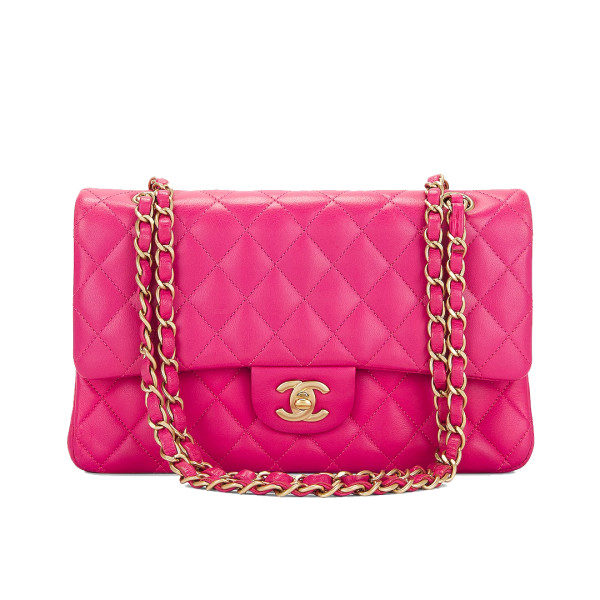 Chanel Pink Quilted Lambskin Leather Medium Classic Double Flap Shoulder Bag  Chanel
