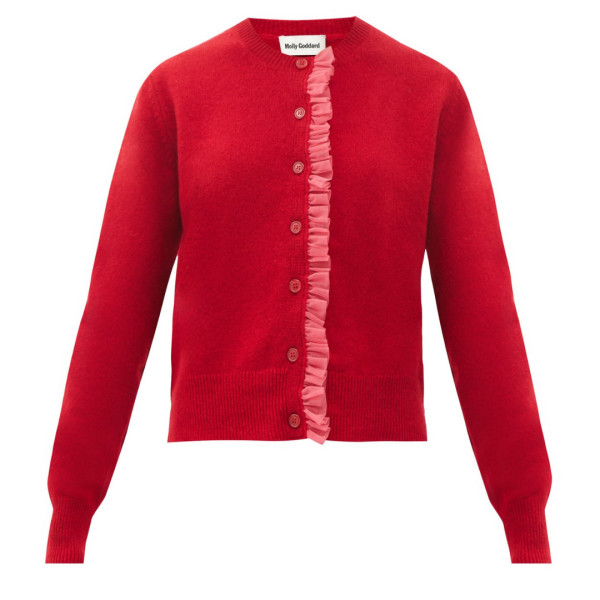 Molly Goddard - Portia Ruffle-Trimmed Wool Cardigan | Story + Rain Molly Goddard - Portia Ruffle-Trimmed Wool Cardigan | Story + Rain