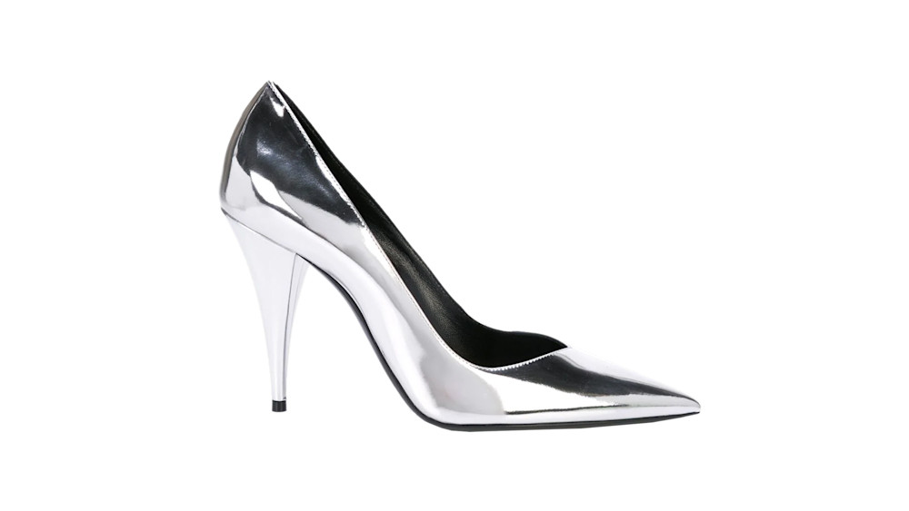Saint Laurent Kiki Metallic Pumps Story Rain