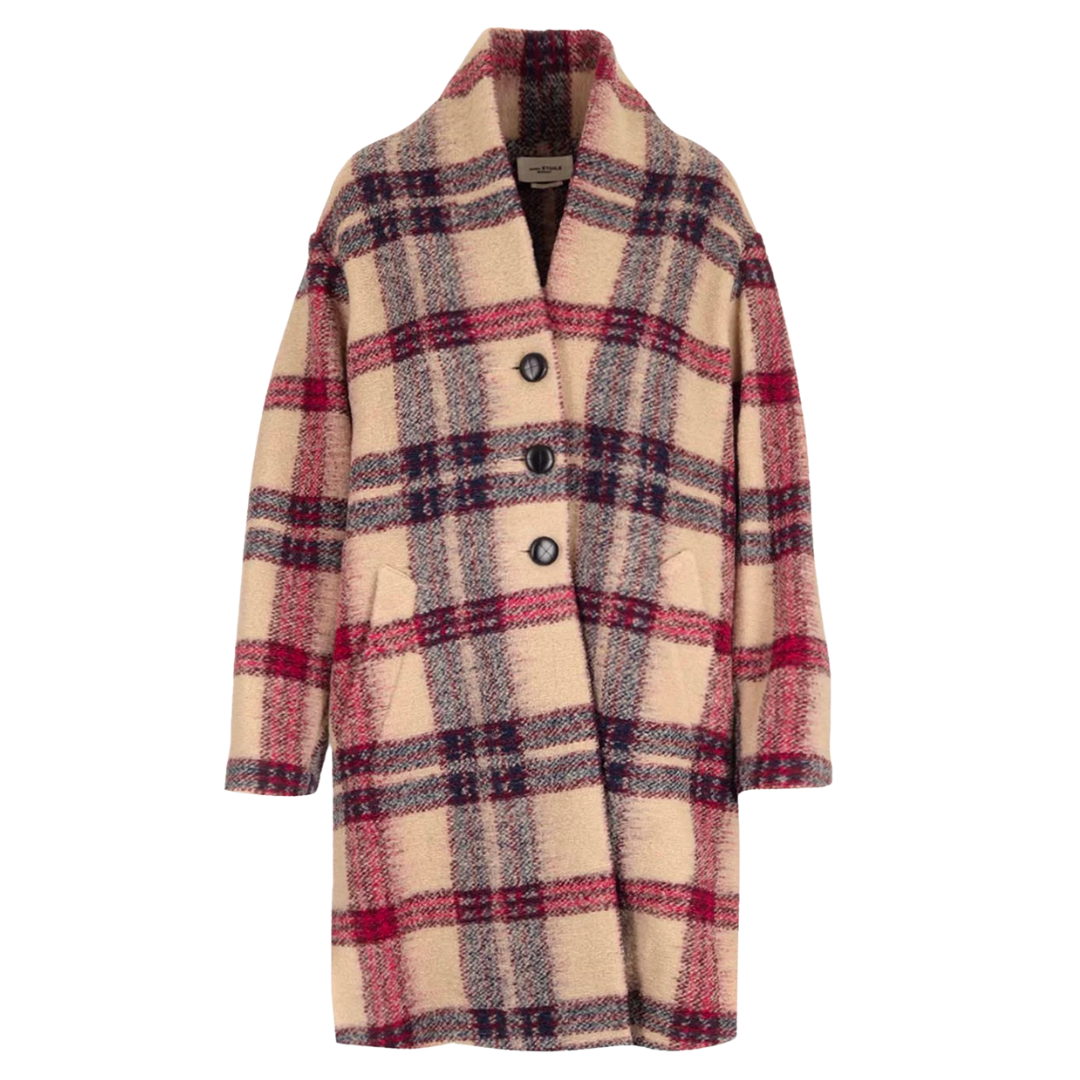 Isabel marant e  toile single breasted checked coat