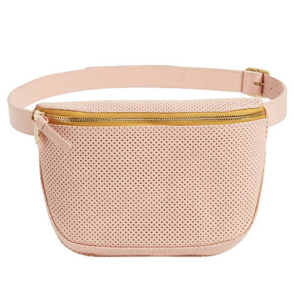 Clare v. perforated leather fanny pack