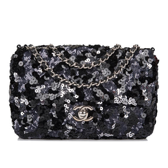 Mini flap bag, Velvet & silver-tone metal, black — Fashion | CHANEL