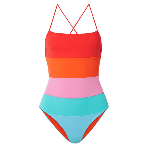 Mara hoffman olympia color block swimsuit