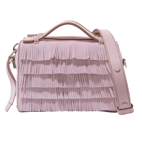 Tod s bauletto micro fringed suede shoulder bag